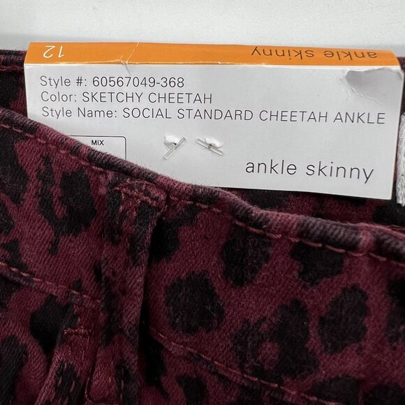 NEW Social Standard by Sanctuary Women Ankle Jean 12 Slim Mid Rise Cheetah Print - Picture 10 of 14